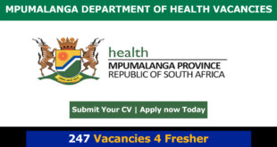 Mpumalanga Department of Health Vacancies